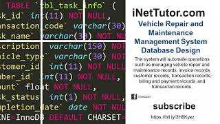 Vehicle Repair and Maintenance Management System Database Design Tutorial