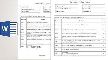 how to create question paper in ms word 2019