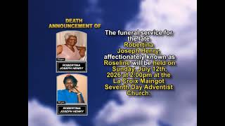 Robertina Joseph Henry ~ Short Obituary
