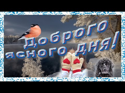 Доброго зимнего ясного дня! Красивая музыкальная открытка с пожеланиями.