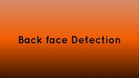 Back face detection Algorithm