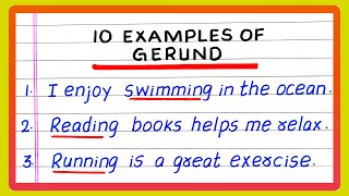 Examples of Gerund Sentences | 10 Examples of Gerund Sentences | English Grammar