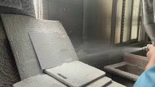 Carrara Stone in motion - spray application for realistic stone texture