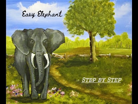 âˆš Acrylic Easy Elephant Painting On Canvas - Popular Century