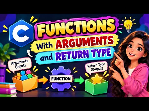 C Functions – Arguments & Return Type | Easy Explanation for Beginners 🚀