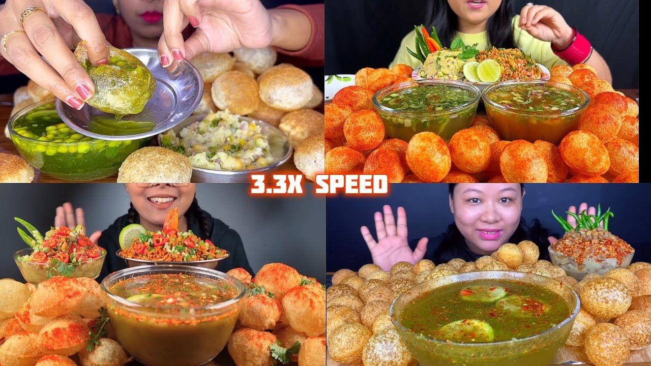 ASMR: Eating Pani Puri Eating Challenge 😍😋Spicy Golgappa Fuska trend street food Mukbang
