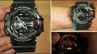 Casio G-shock GA-400-1B - Unboxing & light demo