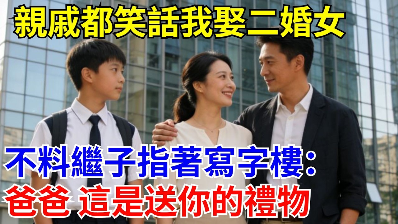 親戚都笑話我娶二婚女，不料繼子指著寫字樓：爸爸 這是送你的禮物。#原創#情感#情感故事#故事#爽文#奇聞#為人處世#生活經驗