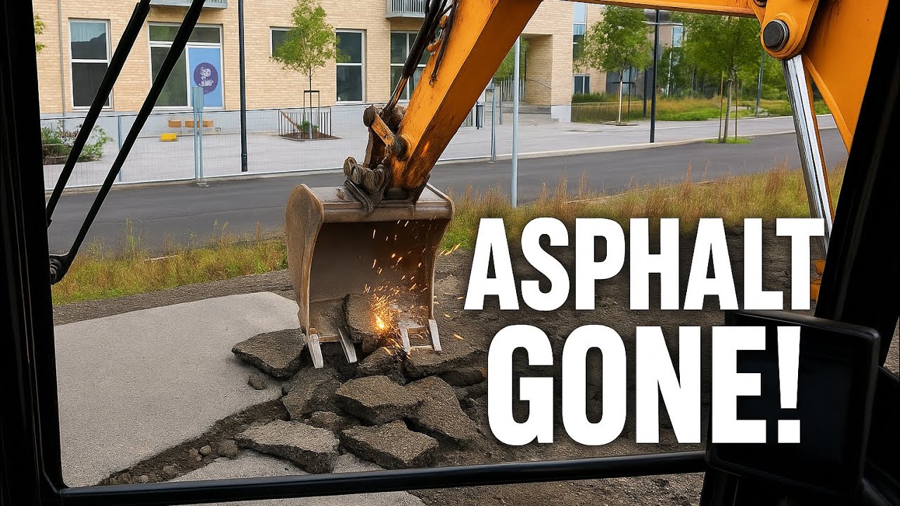 Loading trucks, ripping asphalt with Liebherr 913 Wheel excavator ...