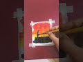 mini water colour drawing # first time using masking tape #easyart