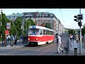 T3SUCS and T6A5 trams in Prague in May 2020 | 4K 60p