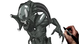 How To Draw Predalien | Step By Step | Alien/Predator screenshot 5