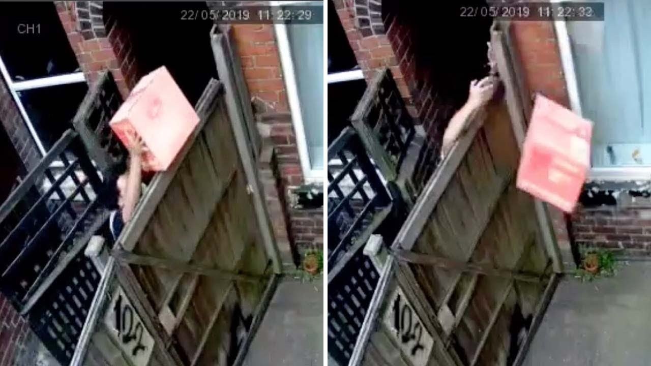 Yodel Driver Throws Parcel Over Fence