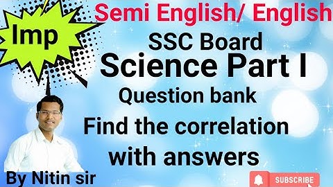 Find the correlation || SSC Board || Science 1 Question bank with solution || Nitin sir
