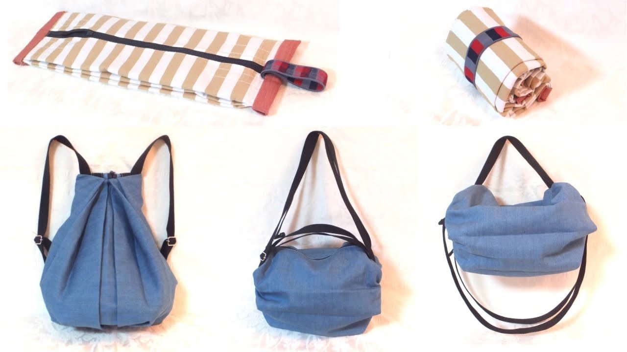 折りたたみ ３way バッグの作り方 Fold Able 3 Way Bag Tutorial Youtube