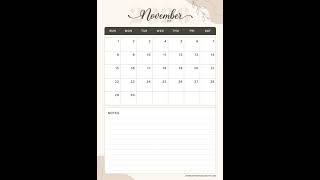 Soft Elegance November 2026 Calendar | Free Printable PDF in A4 & US Letter