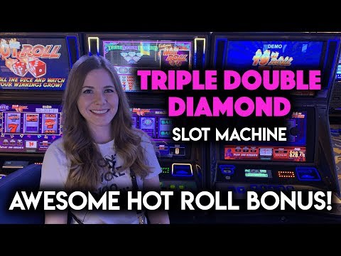 MAX BET! AWESOME HOT ROLL! Triple Double Diamond Slot Machine BONUS!! So Many Rolls of the Dice!!