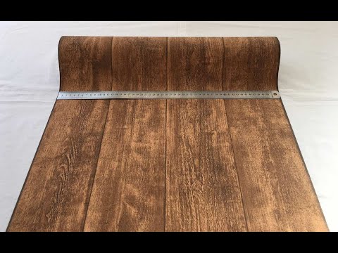 Німецькі шпалери із зображенням цінної деревини венге 708823, тиснені під дерев'яні дошки коричневого кольору, видео 2