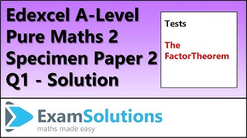 Edexcel A-Level Pure Maths 2 - Specimen Paper 2 - Q1 | ExamSolutions