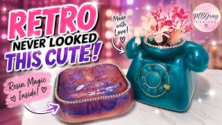 I Can’t Believe How CUTE This Retro Resin Phone Planter Turned Out! 💕✨