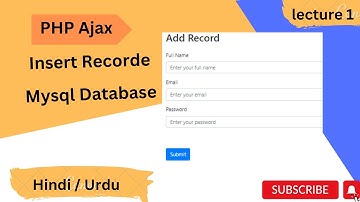 PHP AJAX CRUD - 1 || PHP Ajax Insert Records in Database Tutorial in Hindi / Urdu |Apna feature