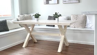 DIY X-Base Dining Table with Free Plans