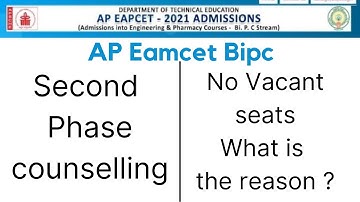 AP EAMCET BIPC SECOND PHASE COUNSELLING ll REASON BEHIND NO VACANT SEATS ll