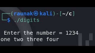 Using C programming to print the numbers in words in Linux for beginners