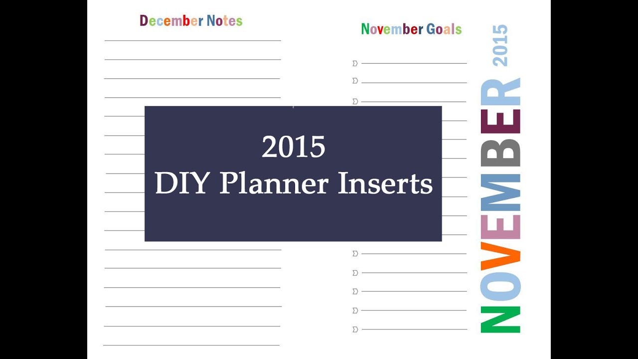 2015 Planner Inserts for Franklin Covey and Filofax YouTube