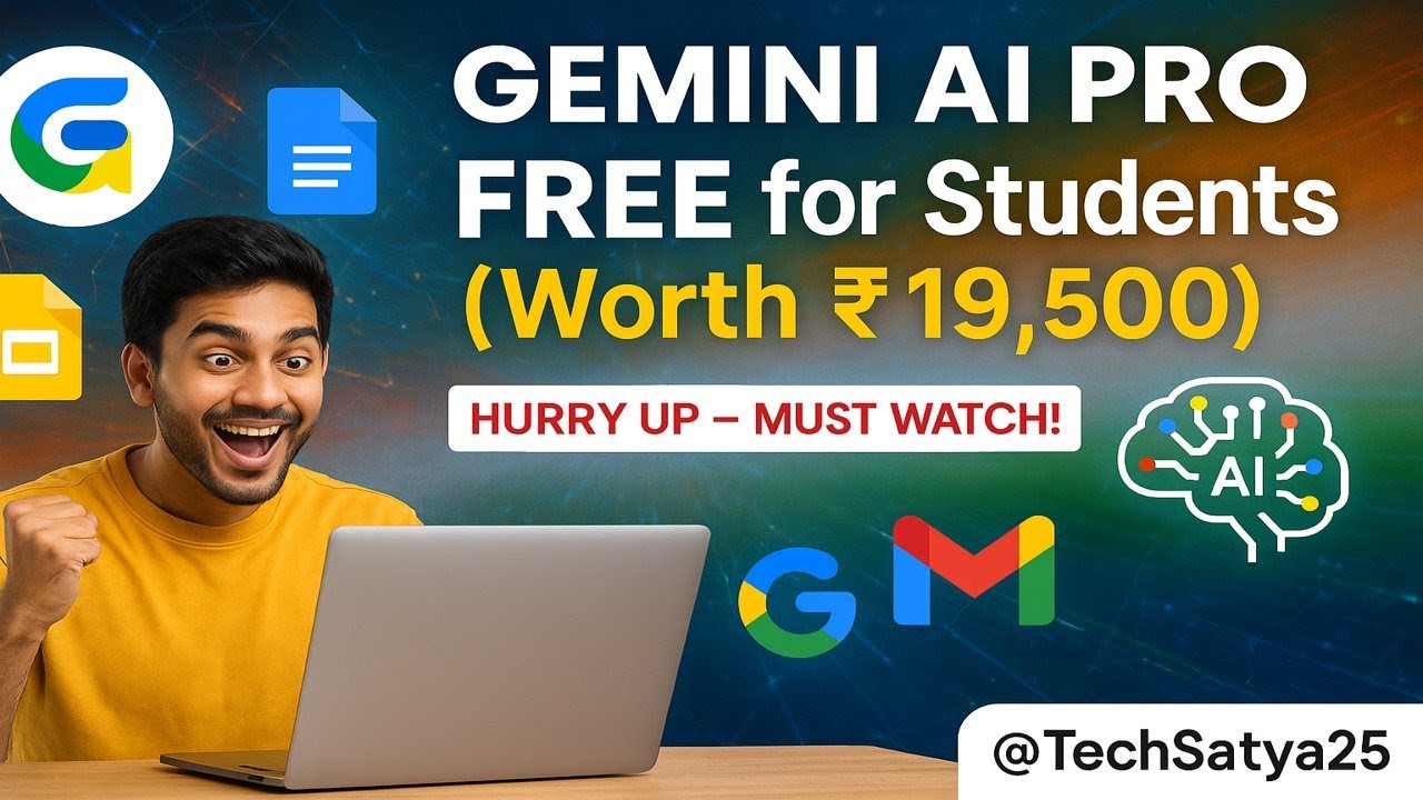 Google Gemini AI Pro FREE for 1 Yr🎓 | Student Offer 2025 | Worth ...