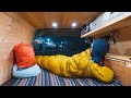 氷点下の雪山で夜のスキー場を眺めながらひとり車中泊【VANLIFE】