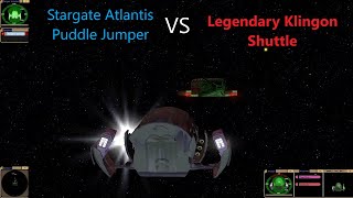 Stargate Atlantis Puddle Jumper VS Klingon Shuttle | Both Sides | Star Trek Bridge Commander |