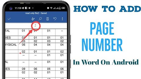 How To Insert Page Number In Word Mobile App | Add Page No in MS Word on Android
