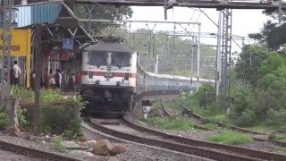Ltt Lko Superfast & Sln Superfast Express Led By Superpower 6350Hp WAP-7 Locomotives At Asangaon Ltt Lko Superfast & Sln Superfast Express Led By Superpower 6350Hp WAP-7 Locomotives At Asangaon