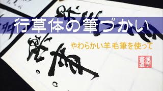 漢字書道「行草体の筆づかい」やわらかい羊毛筆