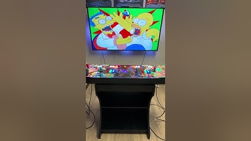 The Simpsons 4 Player Custom Arcade Fight Stick With Light Guns & Trackball