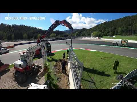 MotoGP 2020, new air-fence and safety wall on the Red Bull Ring in TIME-LAPSE