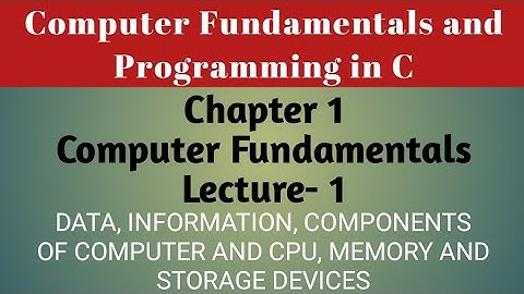 Lecture -1 Computer Fundamentals || MSc Computer Science || MDU Rohtak