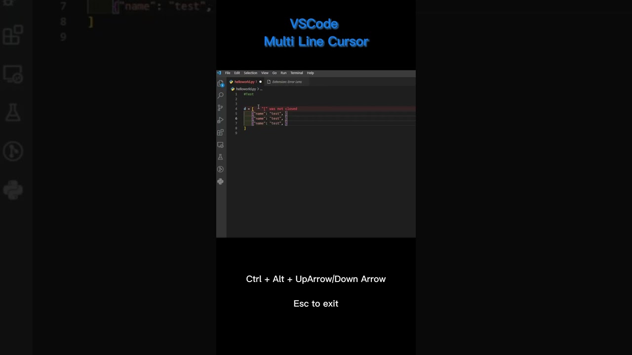 VSCode Tips Multi Cursor mode