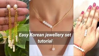 Diy earrings making at home || Diy pearl necklace chain #diy