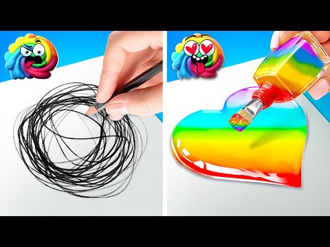 She is a real artist! Simple drawing techniues to create a real masterpiece 🖼️