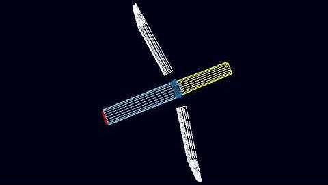 Fairing separation / Отделение створок обтекателя (ADAMS sim.)