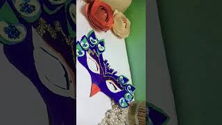 handmade🦚 peacock face mask#creativity #peacock 🦚