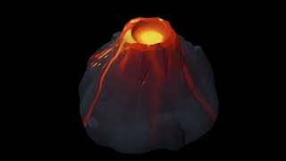 Low Poly Stylized Volcano Low Poly Game Ready Asset