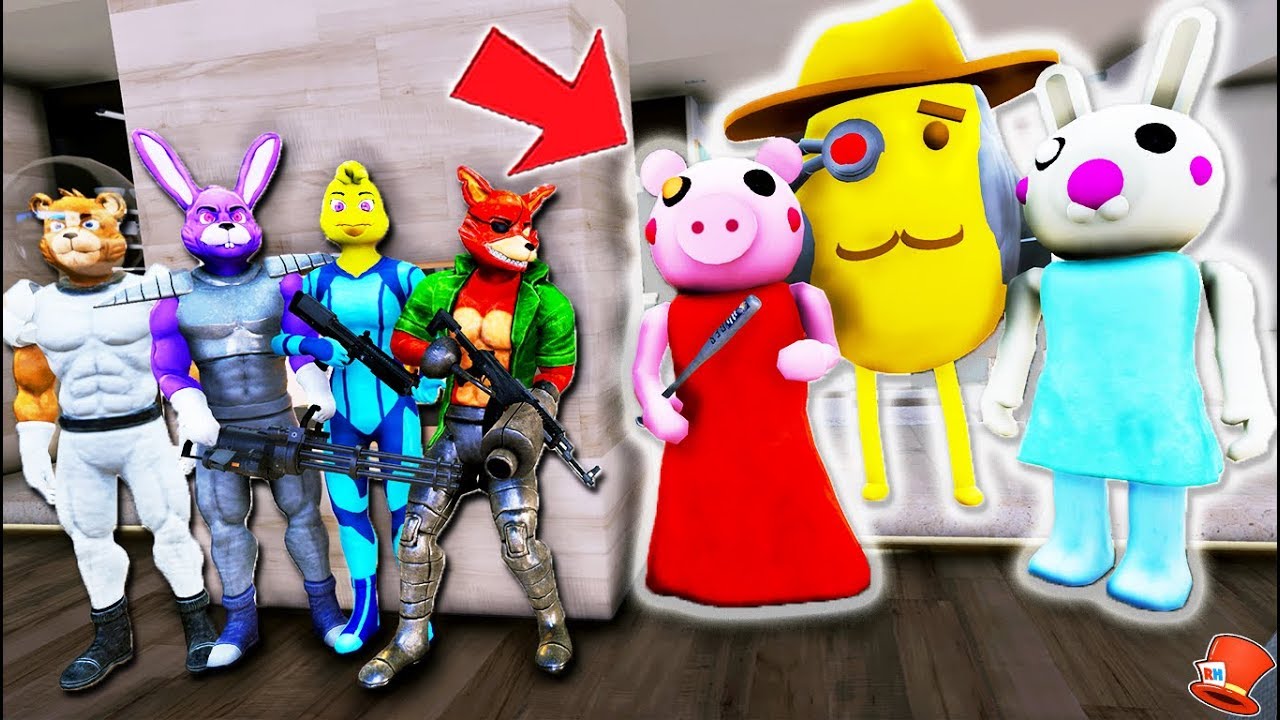 Space Animatronics Vs All Roblox Piggys Mr P Gta 5 Mods Fnaf Redhatter Youtube - redhatter roblox five nights at freddys