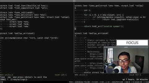 Study with me: learn C programming language by building our own lisp (Part 92)