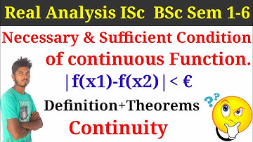 Continuity 7 || Necessary & sufficient condition of contineous Function || maths fun || diyas ||