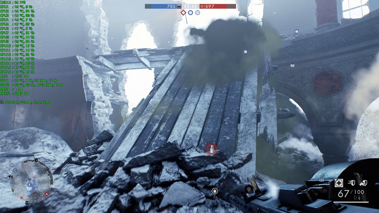 Battlefield 1: Во имя царя тест GPU/CPU- 64 игрока