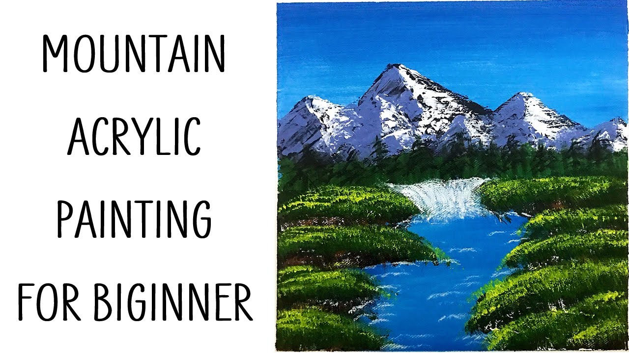 Mountain acrylic painting Easy acrylic painting for beginners step by