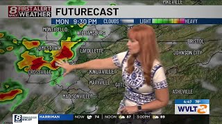 Summer heat with a few more storms at times today